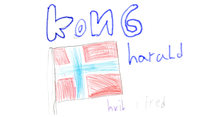 Lenkje til artikkel: Helsingar og teikningar til kong Harald og kongefamilien