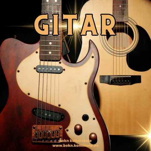 Bildet viser: Gitarundervisning. Demonstrasjonsbilde. - Klikk for stort bilete